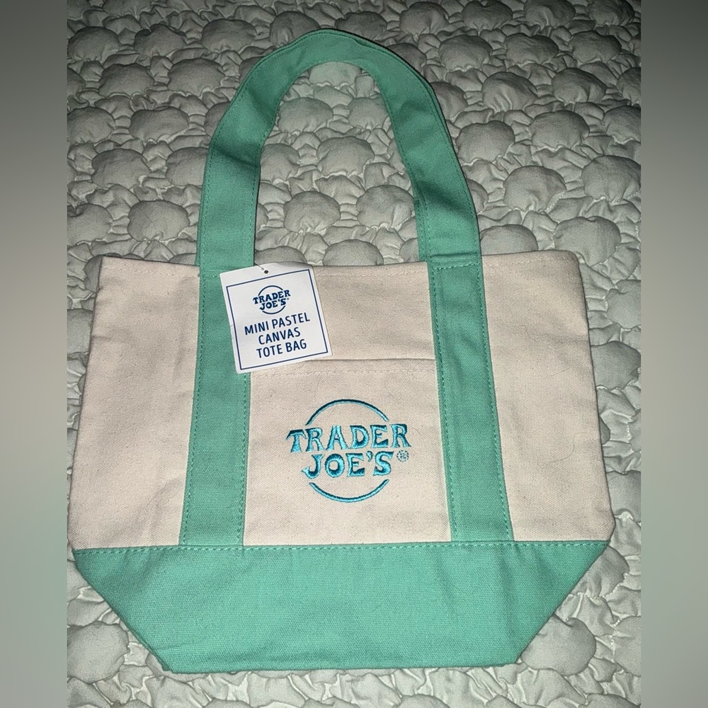Trader Joe’s Mini Pastel Canvas Tote - Picture 3 of 13